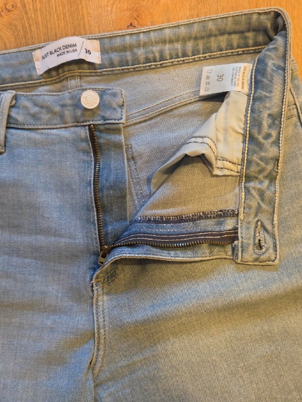 Just Black Pale Blue Kick Flare Jeans - Picture 5 of 8